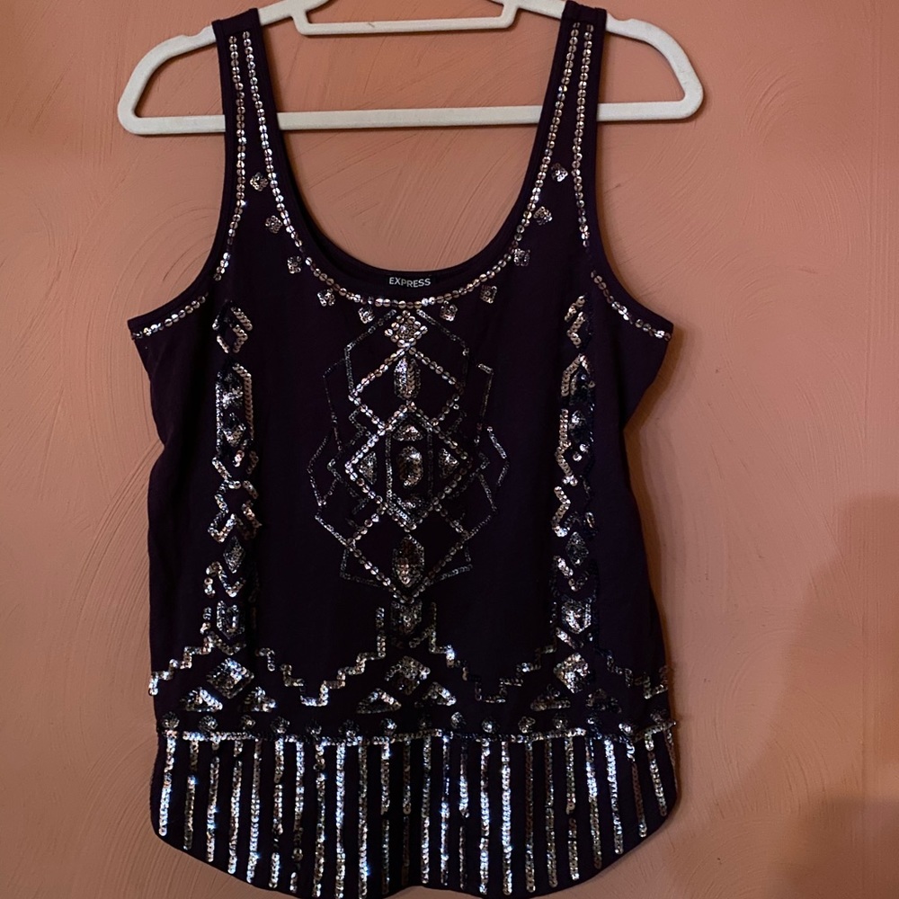 Sparkling deep plum tank top